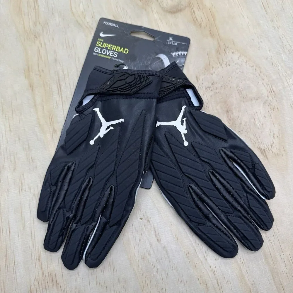 NEW Jordan Superbad Football Gloves Black NFL Logo Sz XL CK3023-091